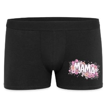 MAMA Fleurs Pastels et Nœuds Roses | Style Chic - Boxer Homme - noir - Devant