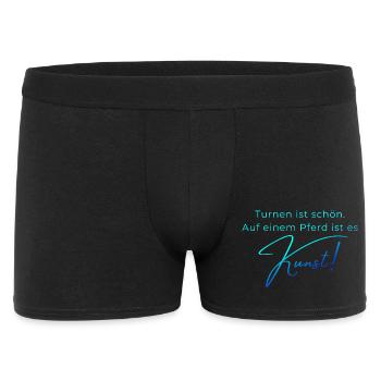 Turnen ist schön: Voltigieren ist Kunst - Männer Boxer Shorts - Schwarz - Vorne