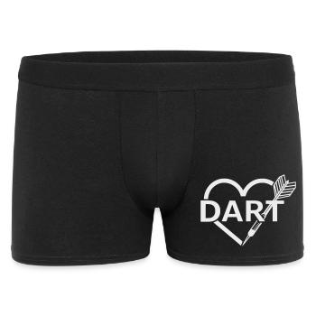Dart, Dartpfeil Herz Design - Designfarbe variabel - Männer Boxer Shorts - Schwarz - Vorne
