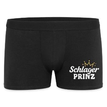 Schlager Prinz Schlagerparty - Männer Boxer Shorts - Schwarz - Vorne