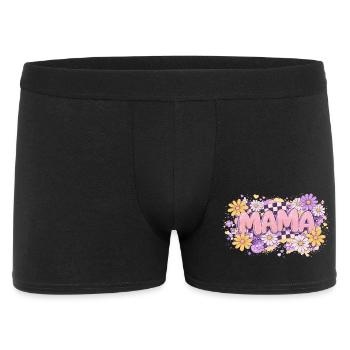 MAMA Retro Checkerboard and Pastel Flowers | Chic - Men's Boxer Shorts - black - Front