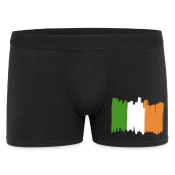 Irland Fahne Reisen - Männer Boxer Shorts - Schwarz - Vorne