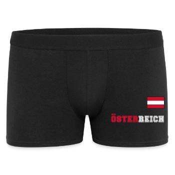ÖSTERREICH Trikot Look - Flagge Fahne auf Brust - Männer Boxer Shorts - Schwarz - Vorne
