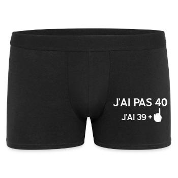 T shirt 40 ans J'ai pas 40ans j'ai 39+1. Cadeau - Boxer Homme - noir - Devant