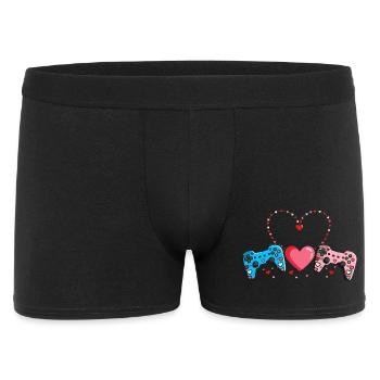 Cœur rétro design de la Saint-Valentin Amour - Boxer Homme - noir - Devant