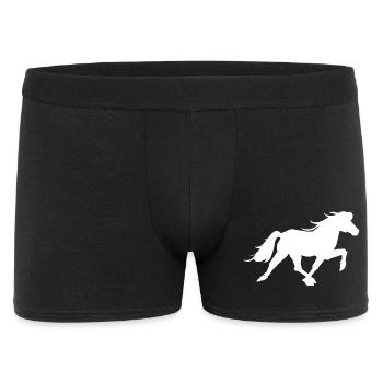 Sporty Icelandic horse in the race pass - Men's Boxer Shorts - black - Front