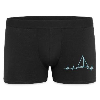 Sailboat heartbeat sailing - Men's Boxer Shorts - black - Front