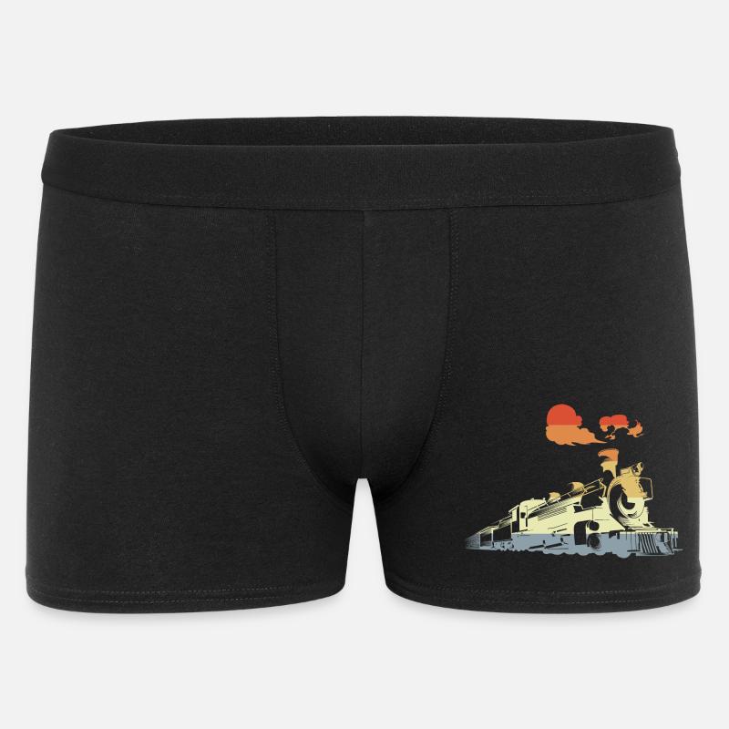 Oldtimer Dampfzug - Männer Boxer Shorts - Schwarz