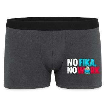 No Fika No Work - Typographie de la pause café suédoise - Boxer Homme - charbon - Devant