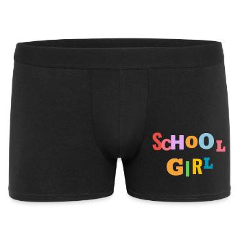 Schulmädchen - Männer Boxer Shorts - Schwarz - Vorne