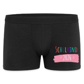 Schulkind 2026 - Männer Boxer Shorts - Schwarz - Vorne