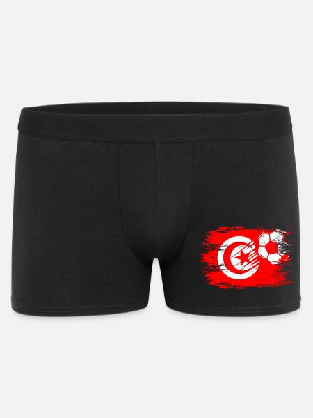 Tunesien Flagge Fußbal used - Männer Boxer Shorts - Schwarz