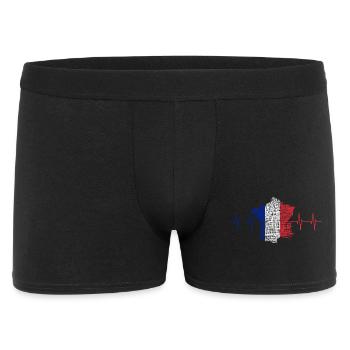 Battement de cœur du drapeau français - Boxer Homme - noir - Devant