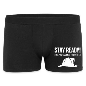 Pompier, restez prêts - Boxer Homme - noir - Devant