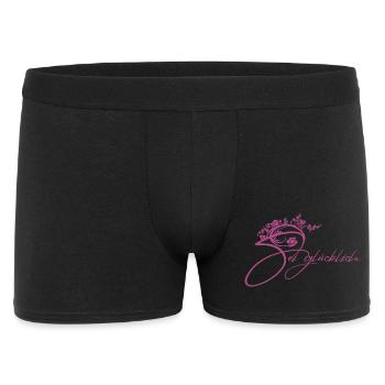 Lettrage floral Be Happy - Boxer Homme - noir - Devant