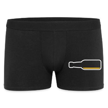 Bierflasche Leer (Bier Bierchen Symbol / NEG 2C) - Männer Boxer Shorts - Schwarz - Vorne