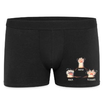 Paws Stone Scissors Paper Pattern Cat - Men's Boxer Shorts - black - Front