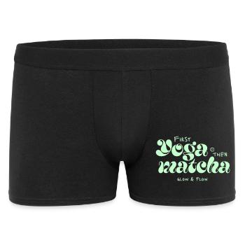 D’abord le yoga puis le matcha Typer Design - Boxer Homme - noir - Devant