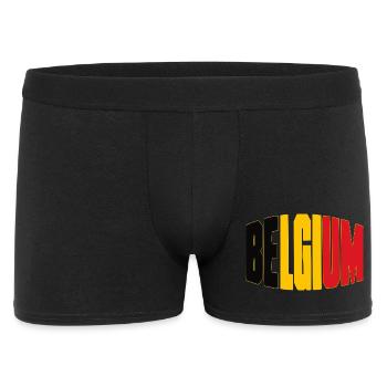 Belgium Fussball Shirt, Belgian Fan Design - Männer Boxer Shorts - Schwarz - Vorne