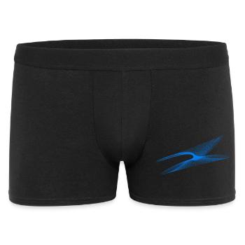 Geometric Wave – Blue Generative Line Art - Men's Boxer Shorts - black - Front