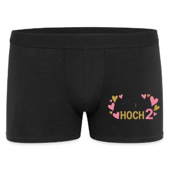 Hoch 2 Herz Zwillinge Zweifache Mutter - Männer Boxer Shorts - Schwarz - Vorne