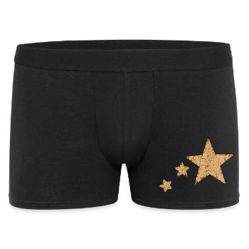 Étoile rétro dorée Étoile Vintage Étoile Multiple - Boxer Homme - noir - Devant
