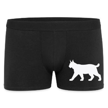 Luchs Silhouette Weiß - Männer Boxer Shorts - Schwarz - Vorne