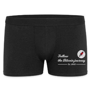 Bitcoin-Reise folgen - Männer Boxer Shorts - Schwarz - Vorne