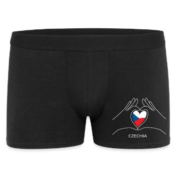 Czech Republic Fan Heart with Czech Flag - Men's Boxer Shorts - black - Front