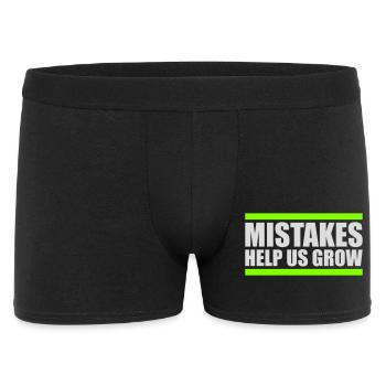 Mistakes Help Us Grow Lustig Motivational Wachstum - Männer Boxer Shorts - Schwarz - Vorne