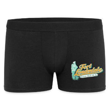 Fort Lauderdale Retro Unter der Sonne - Männer Boxer Shorts - Schwarz - Vorne