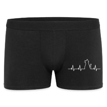 Silhouette de chat avec battement de cœur - Boxer Homme - noir - Devant