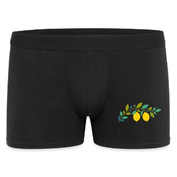 Illustration de la branche de citron - Boxer Homme - noir - Devant