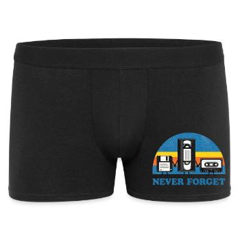 Never Forget Retro Vintage Disk VHS Cassette Shirt - Männer Boxer Shorts - Schwarz - Vorne