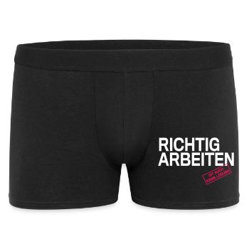 Ist Auch Keine Loesung Stempel Shirt - Männer Boxer Shorts - Schwarz - Vorne