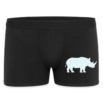 Pastell Rhino Silhouette - Männer Boxer Shorts - Schwarz - Vorne