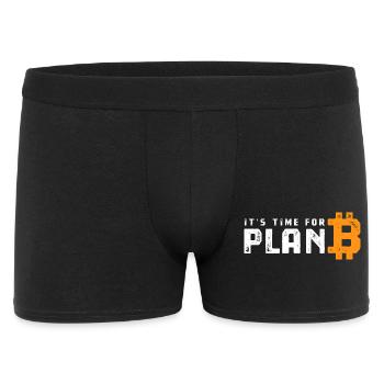 Bitcoin - It's time for Plan B - Krypto Geschenk - Männer Boxer Shorts - Schwarz - Vorne
