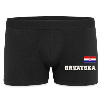 Kroatien Trikot Look – HRVATSKA mit Fahne Flagge - Männer Boxer Shorts - Schwarz - Vorne