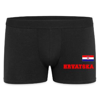 Kroatien Trikot Look – HRVATSKA mit Fahne Flagge - Männer Boxer Shorts - Schwarz - Vorne