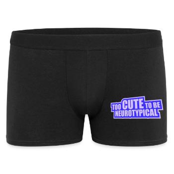 Too Cute To Be Neurotypical Lustig Autismus Logo - Männer Boxer Shorts - Schwarz - Vorne
