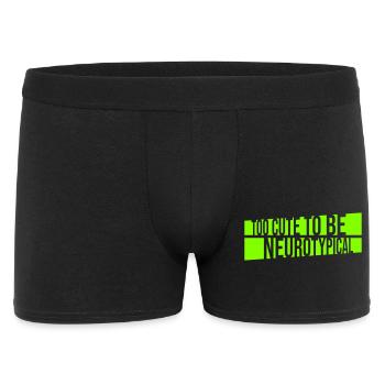 Too Cute To Be Neurotypical Lustig Autismus Logo - Männer Boxer Shorts - Schwarz - Vorne