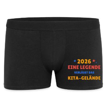 Eine Legende verlässt das Kita-Gelände - 2026 - Männer Boxer Shorts - Schwarz - Vorne