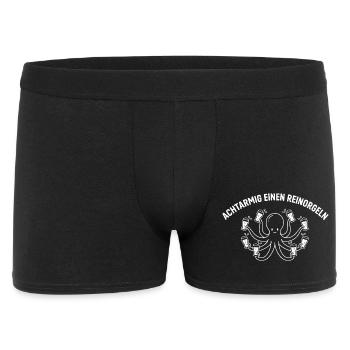 Achtarmig einen reinorgeln – Krake Party Alkohol - Männer Boxer Shorts - Schwarz - Vorne