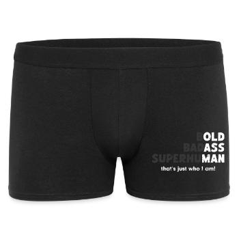 Bold Badass Superhuman - Männer Boxer Shorts - Schwarz - Vorne