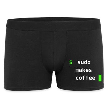 Sudo Makes Coffee – Conception de terminaux Linux - Boxer Homme - noir - Devant