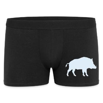 Silhouette bleue du sanglier sauvage - Boxer Homme - noir - Devant