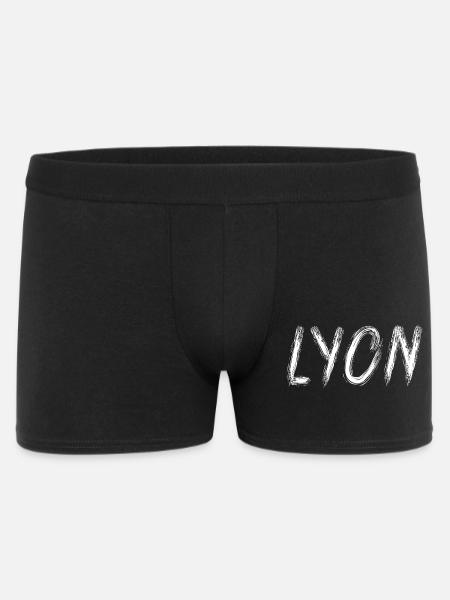 Lyon in brush letters - Men's Boxer Shorts - black