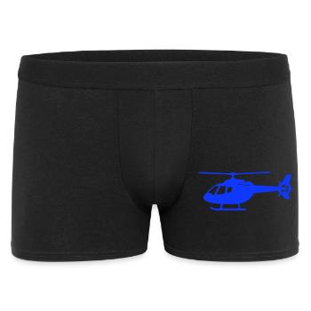 Blauer Helikopter Silhouette - Männer Boxer Shorts - Schwarz - Vorne