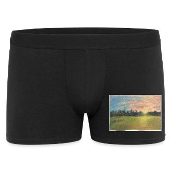 Prairie au coucher du soleil - Boxer Homme - noir - Devant