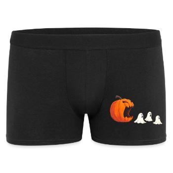 Halloween Arcade Horror Kürbis Gamer Motiv - Männer Boxer Shorts - Schwarz - Vorne